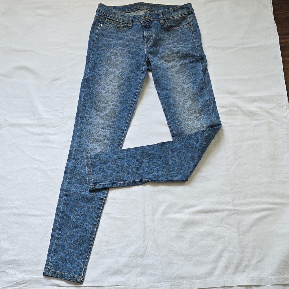Michael Kors Blue Patterned Skinny Jeans - Picture 4 of 9